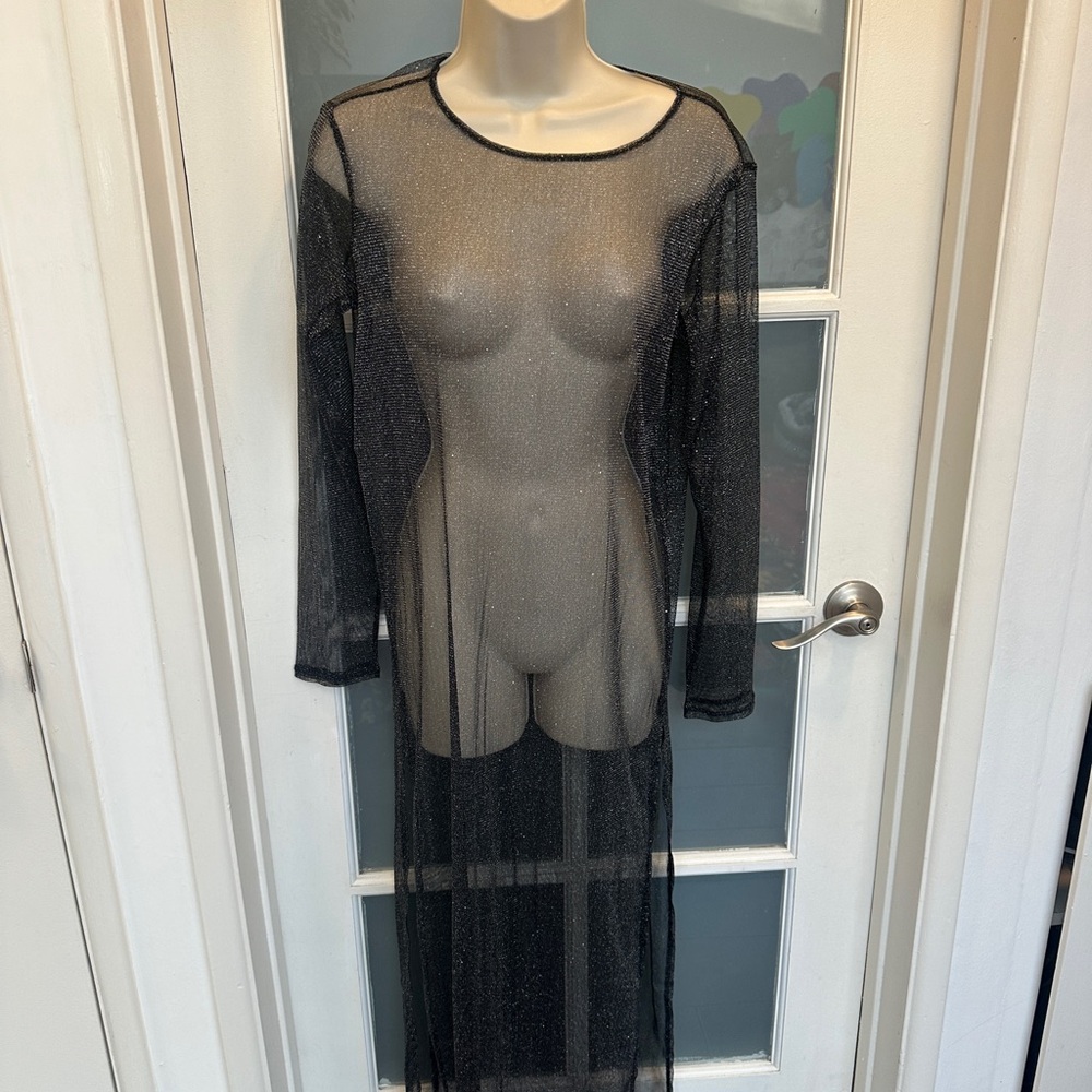 Sheer Black Long Sleeve Dress